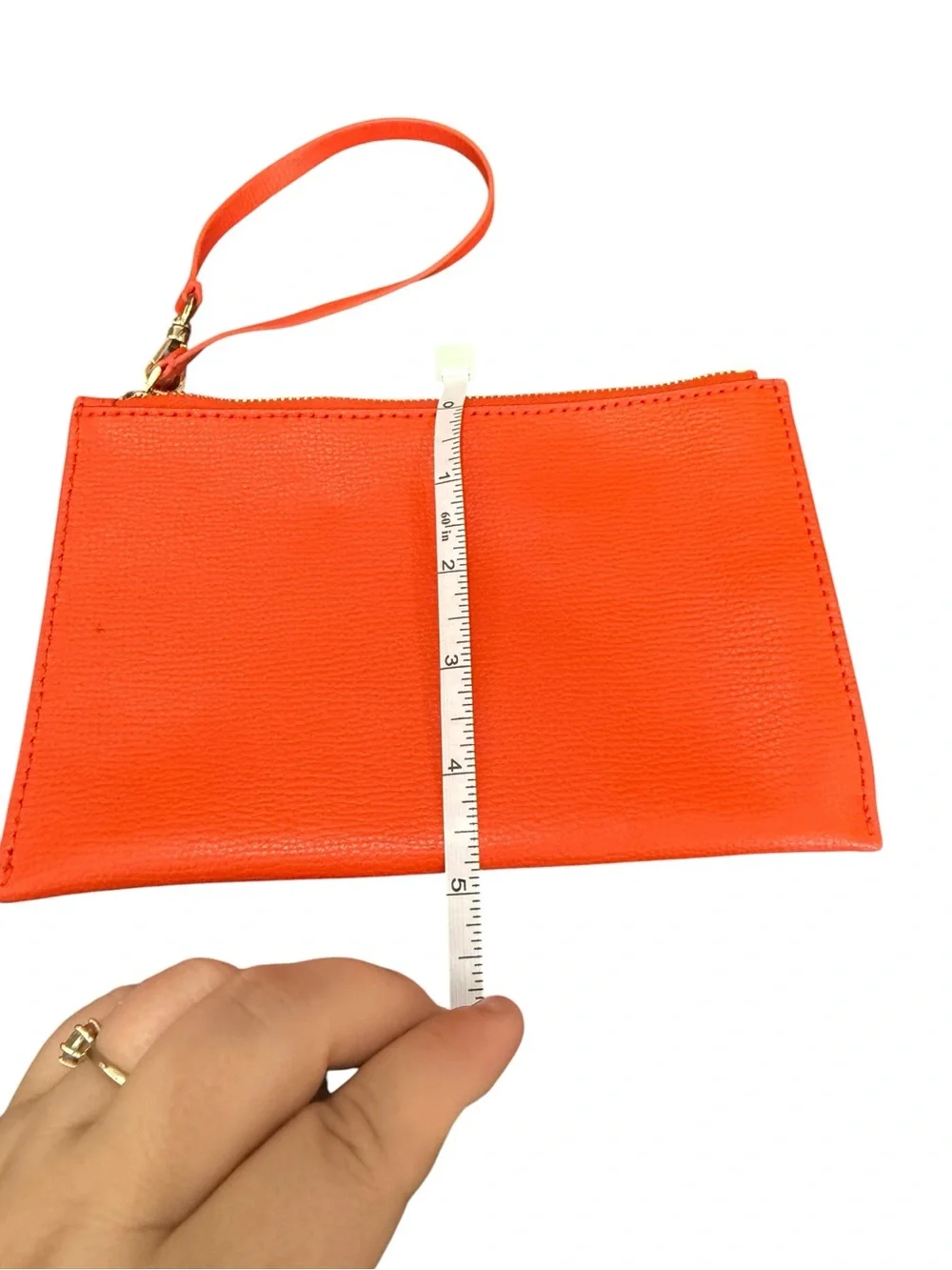kate spade Orange Leather Wristlet Pouch with Gold Hardware